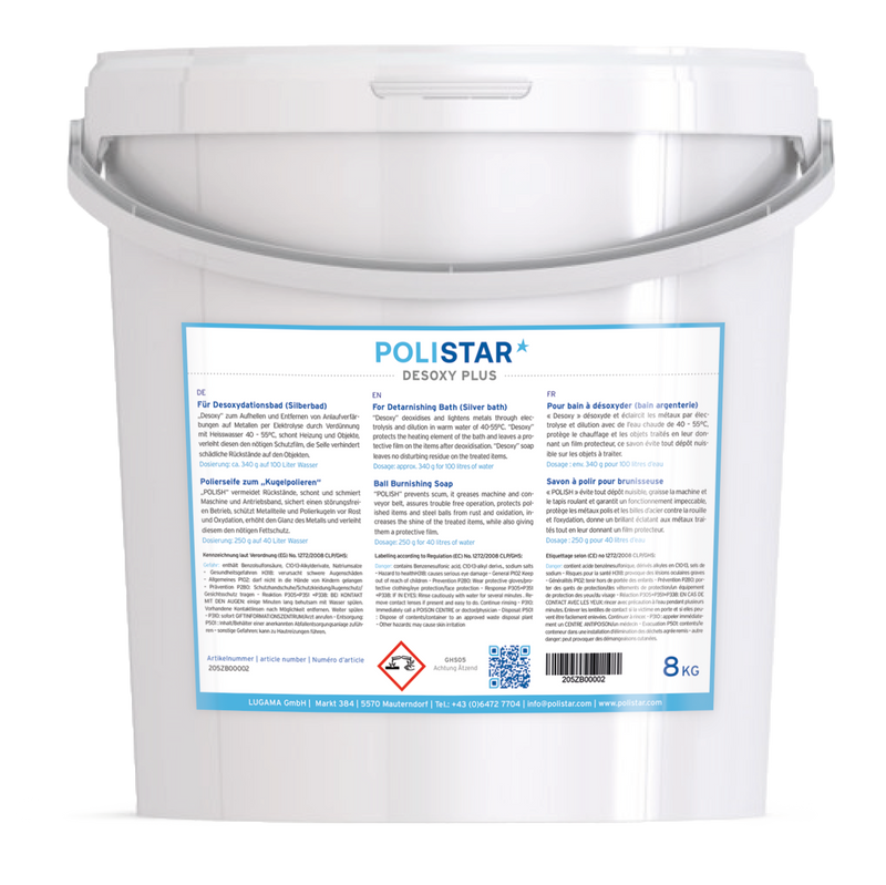 Desoxy PLUS Polierseife für Kugelpoliermaschinen und Silberbad