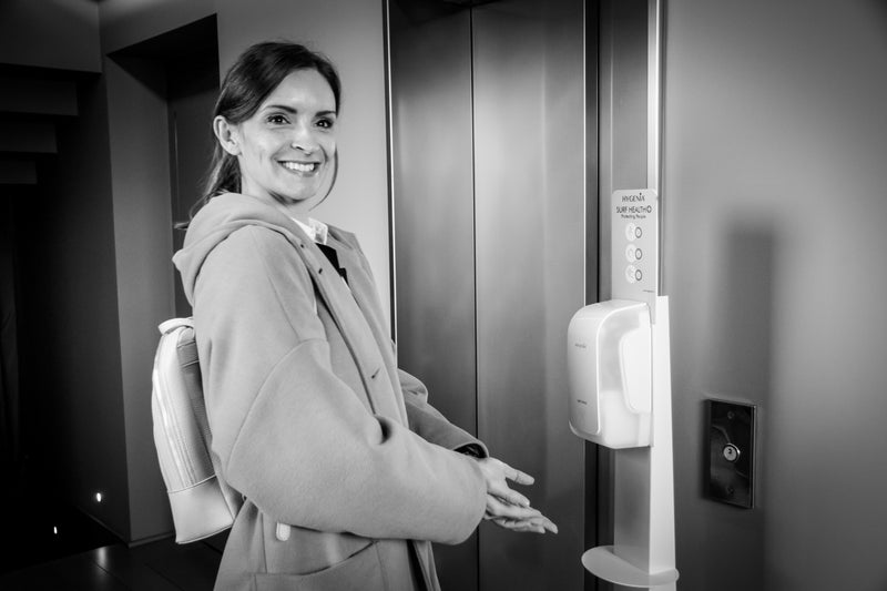 disinfection column painted white